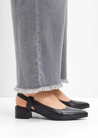 Bonprix Zeitloser Sling Pumps Aus Leder - Schwarz - Damen