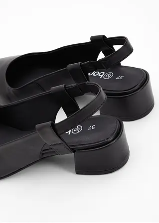 Bonprix Zeitloser Sling Pumps Aus Leder - Schwarz - Damen