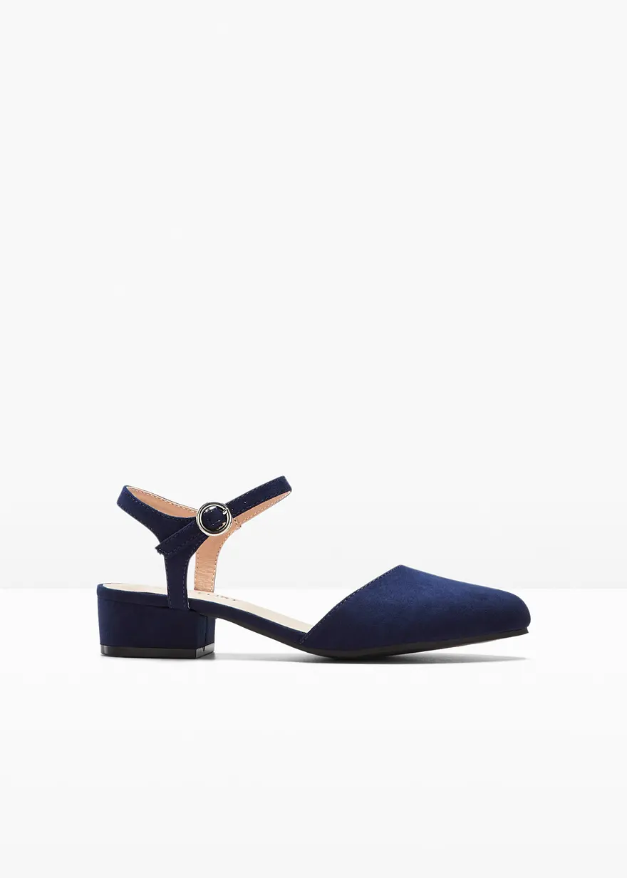 bonprix Zeitloser Sling Pumps in Velourslederoptik - blau