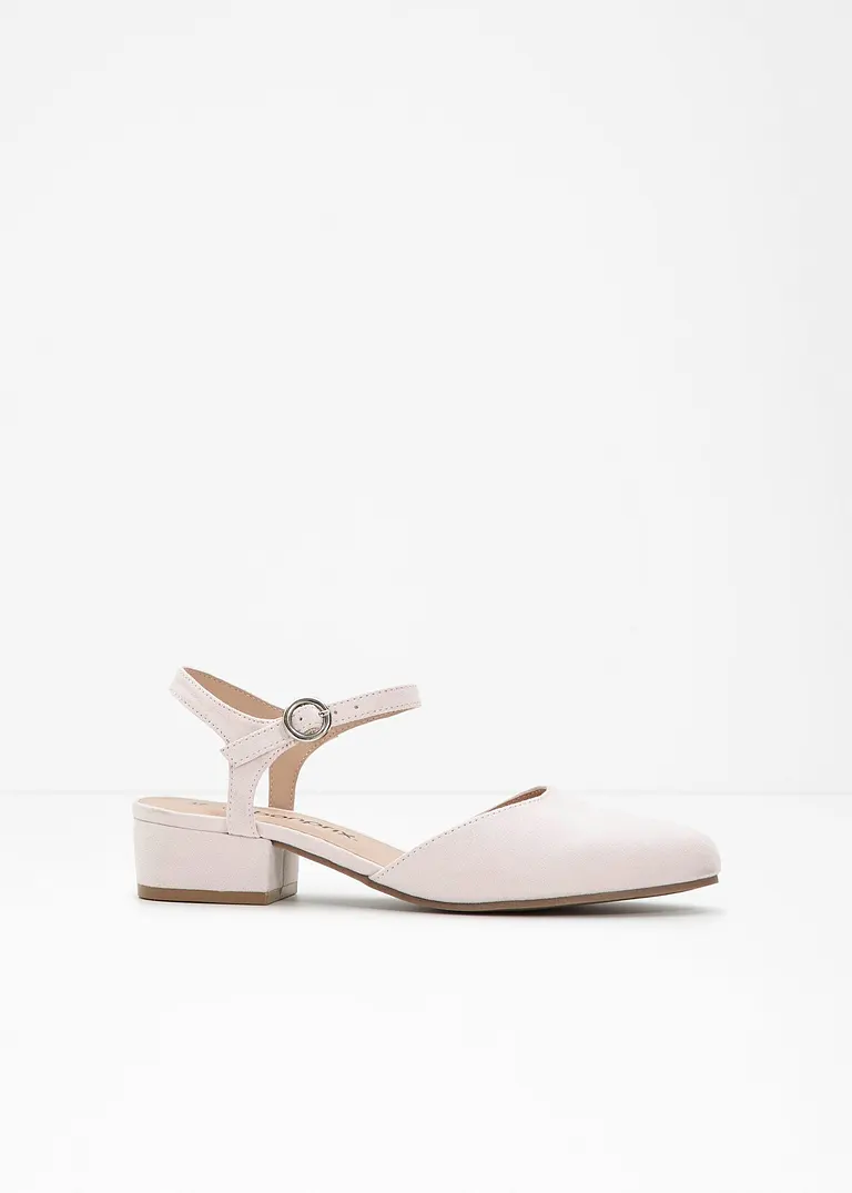 bonprix Zeitloser Sling Pumps in Velourslederoptik - rosa