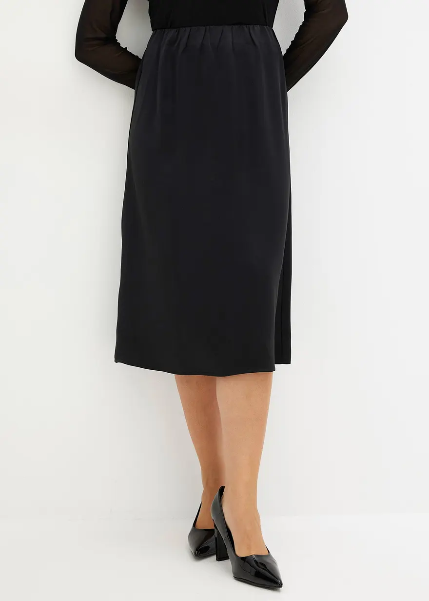 Bonprix Zeitloser Und Glänzender Rock - Schwarz - Damen