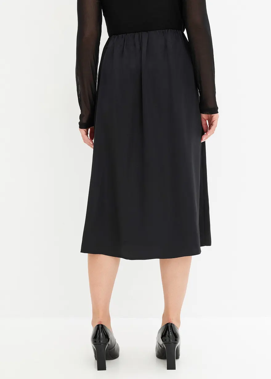 Bonprix Zeitloser Und Glänzender Rock - Schwarz - Damen