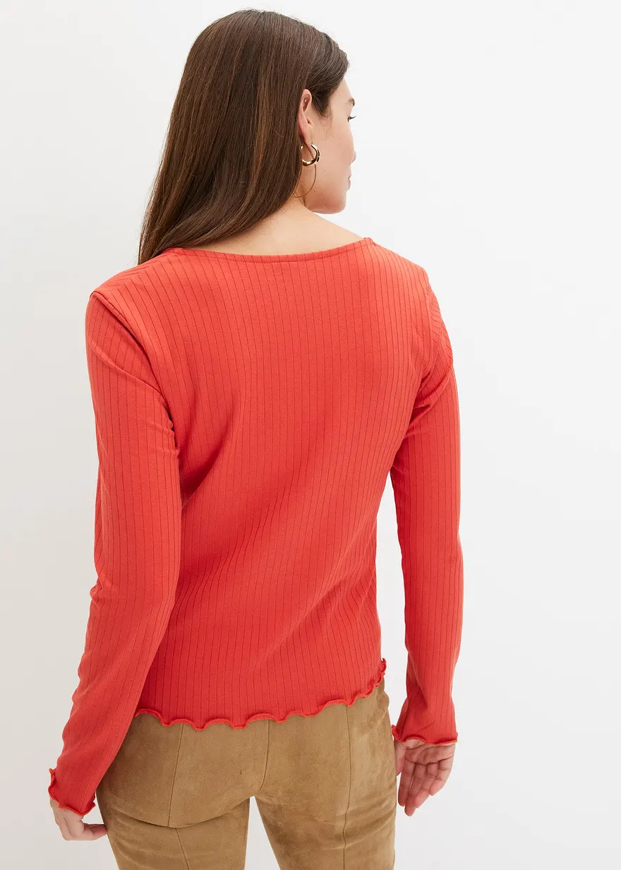 Bonprix Zeitloses Shirt Mit Sexy Ausschnitt - Rot - Damen