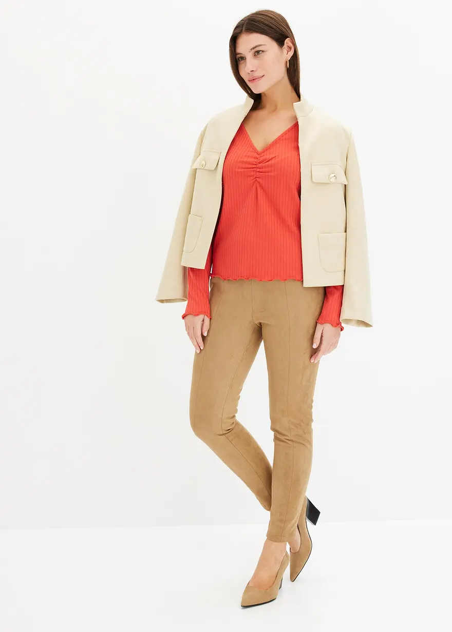 Bonprix Zeitloses Shirt Mit Sexy Ausschnitt - Rot - Damen